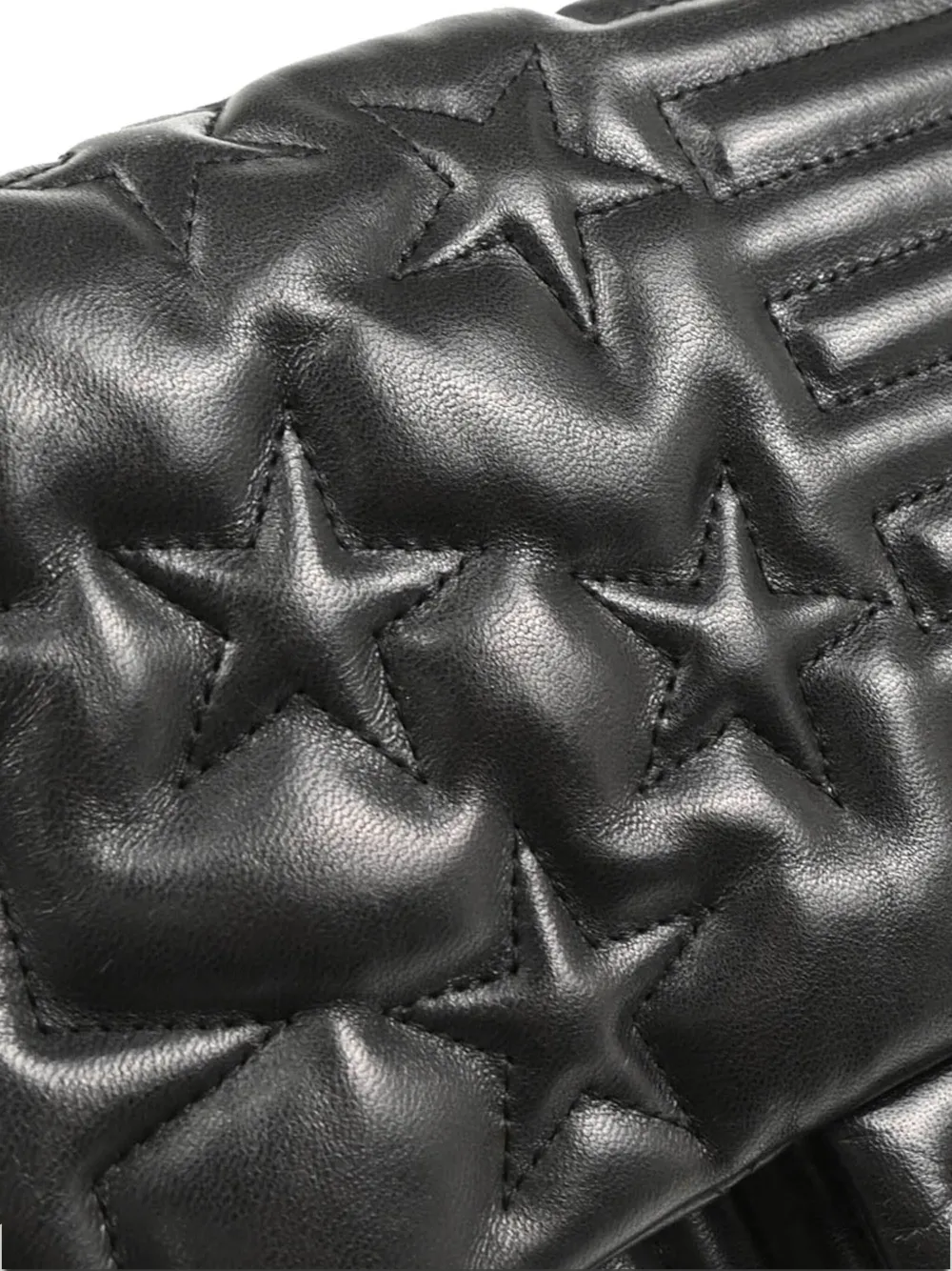 Pre-owned Chanel 2014 Star Stitch Shoulder Bag In Black