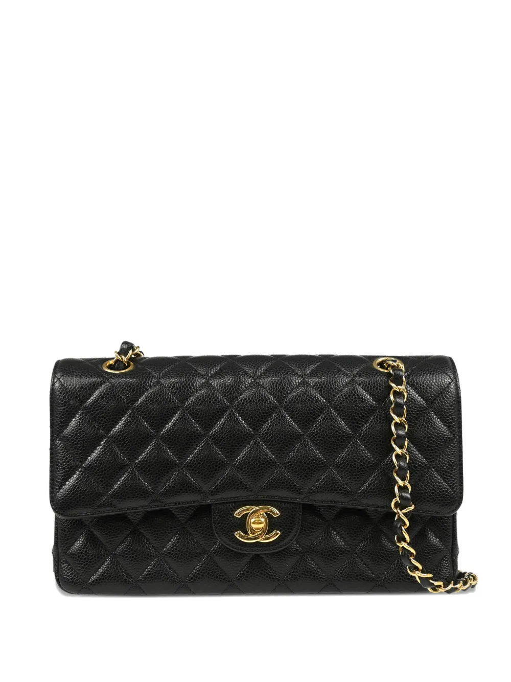 CHANEL Pre-Owned 2019 クラシック ダブルフラップ ショルダーバッグ M - ブラック CHANEL Pre-Owned 2019 クラシック ダブルフラップ ショルダーバッグ M - ブラック