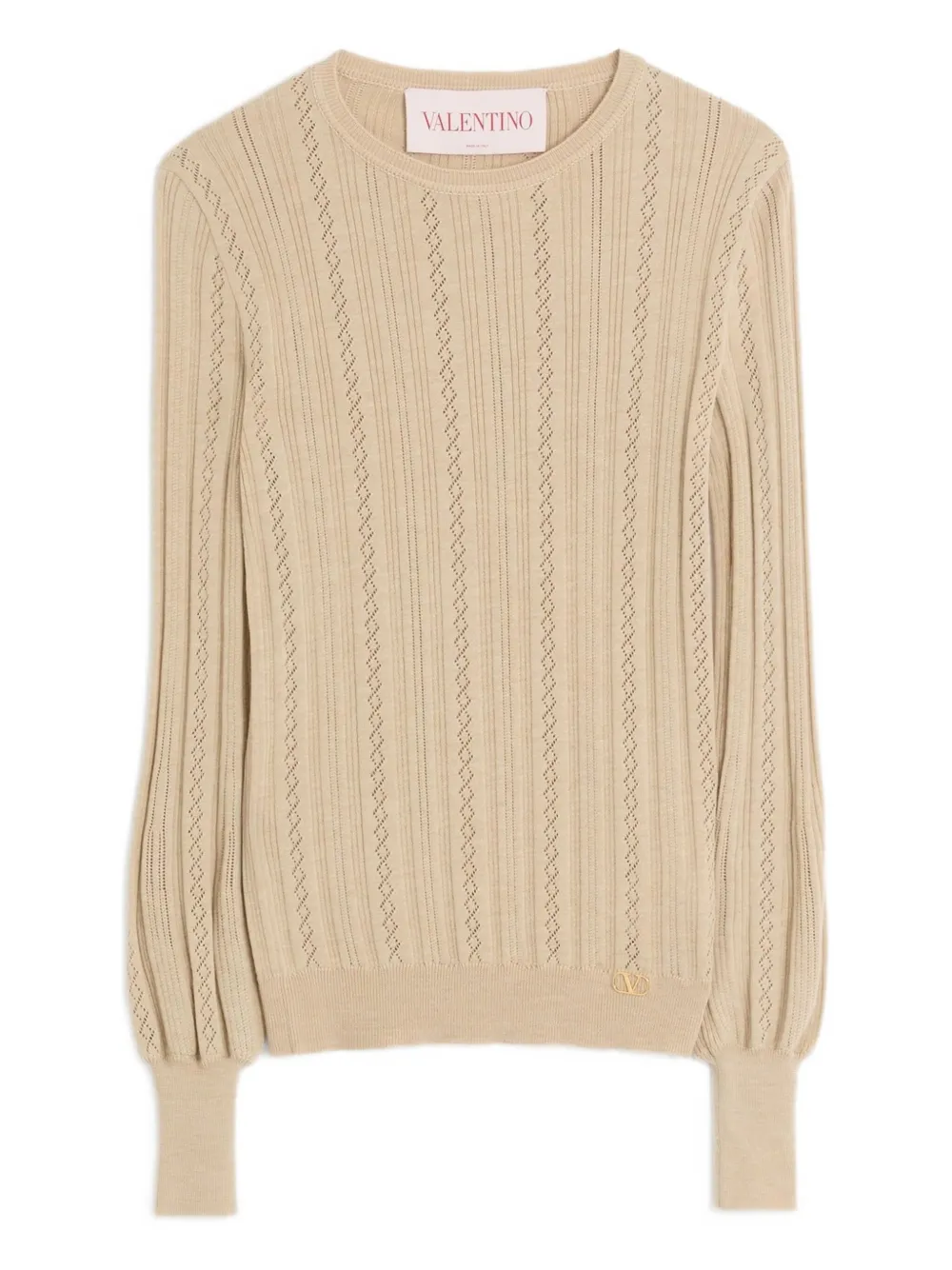 Shop Valentino Lattice-knit Pullover