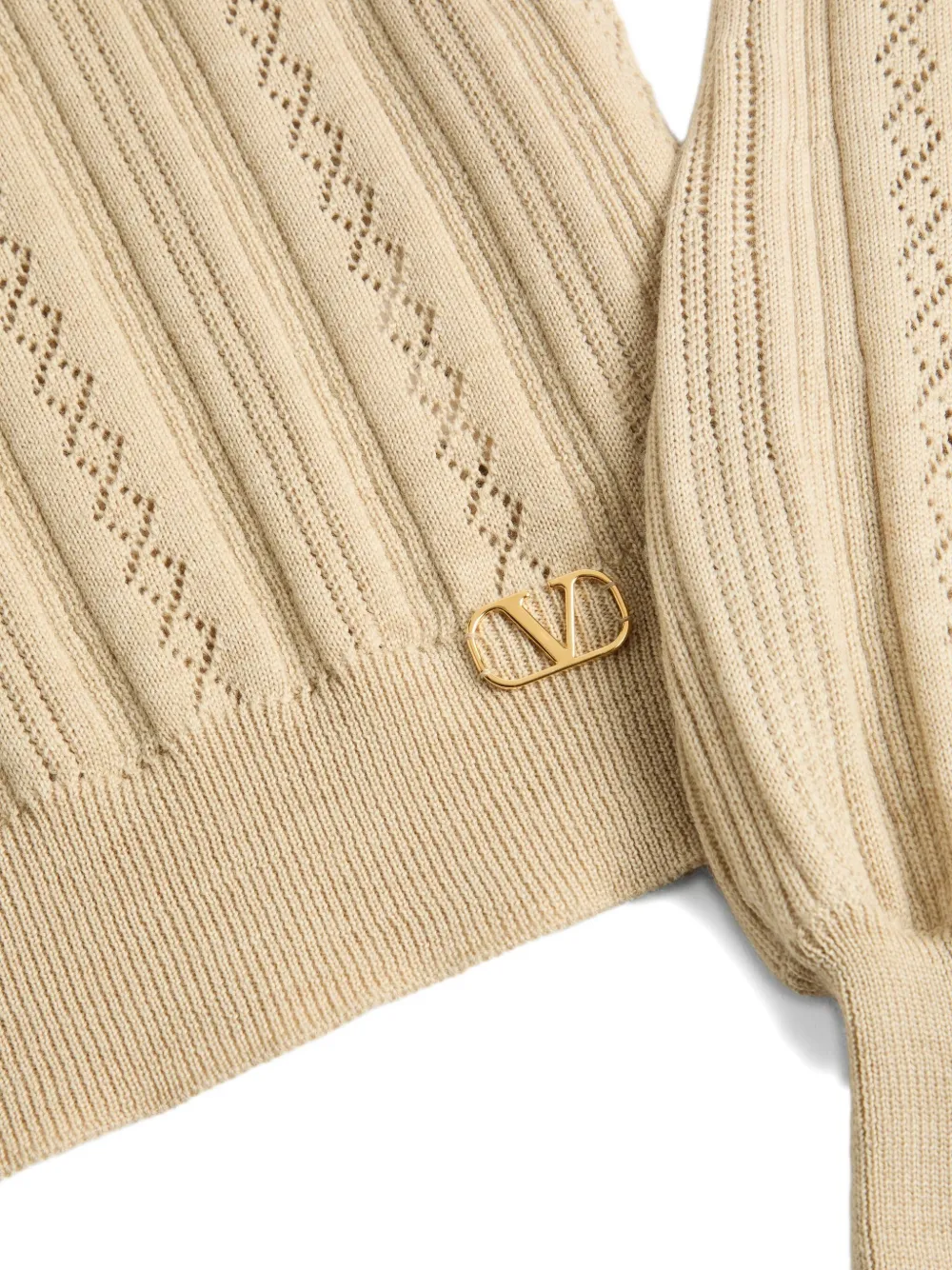 Shop Valentino Lattice-knit Pullover