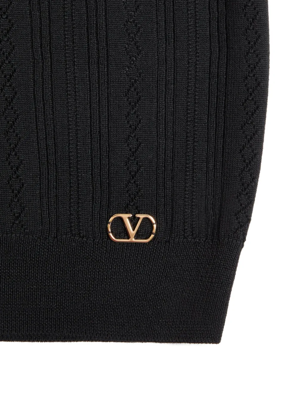 Valentino Garavani Kabelgebreide trui met V-logo Zwart