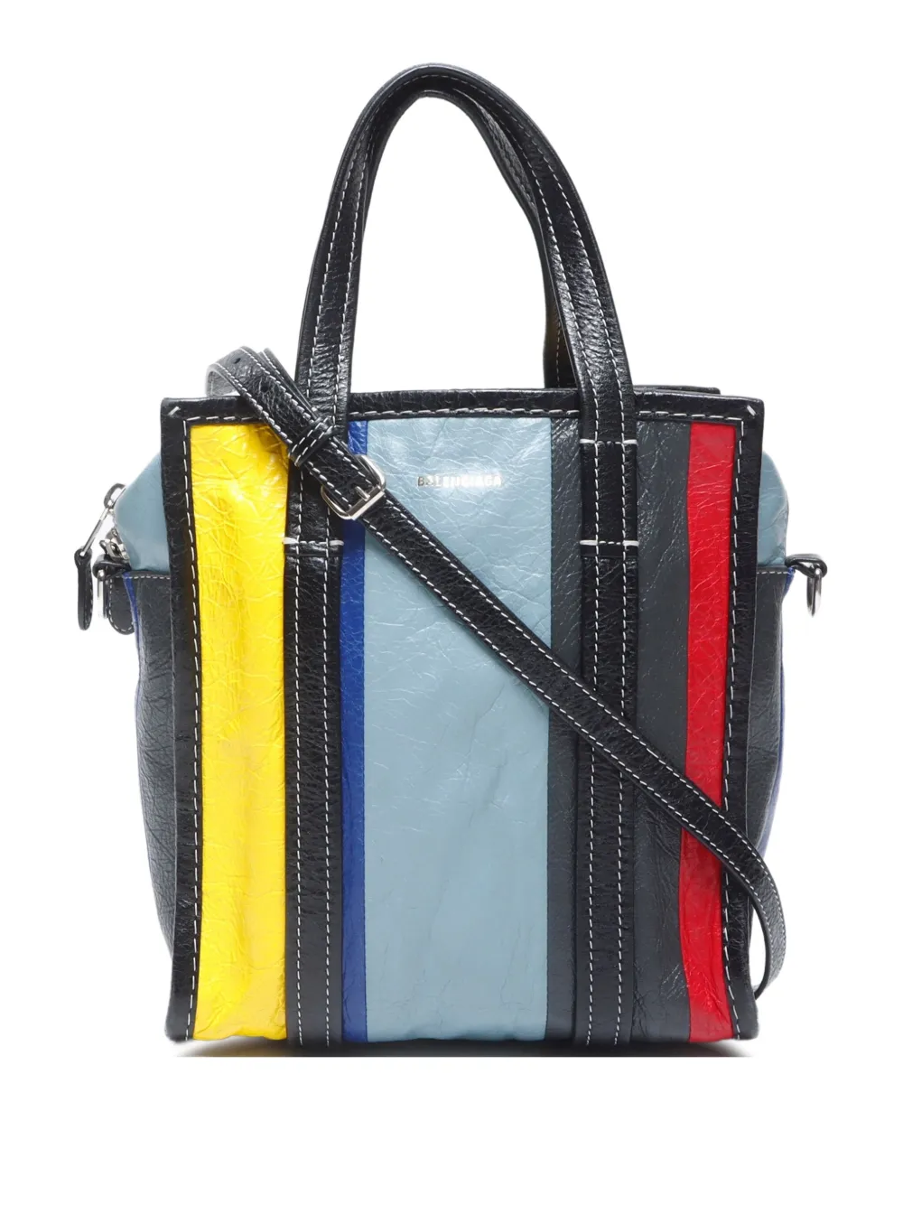 Balenciaga Pre-Owned 2000s small Bazaar stripes tote bag | Blue | Image 1