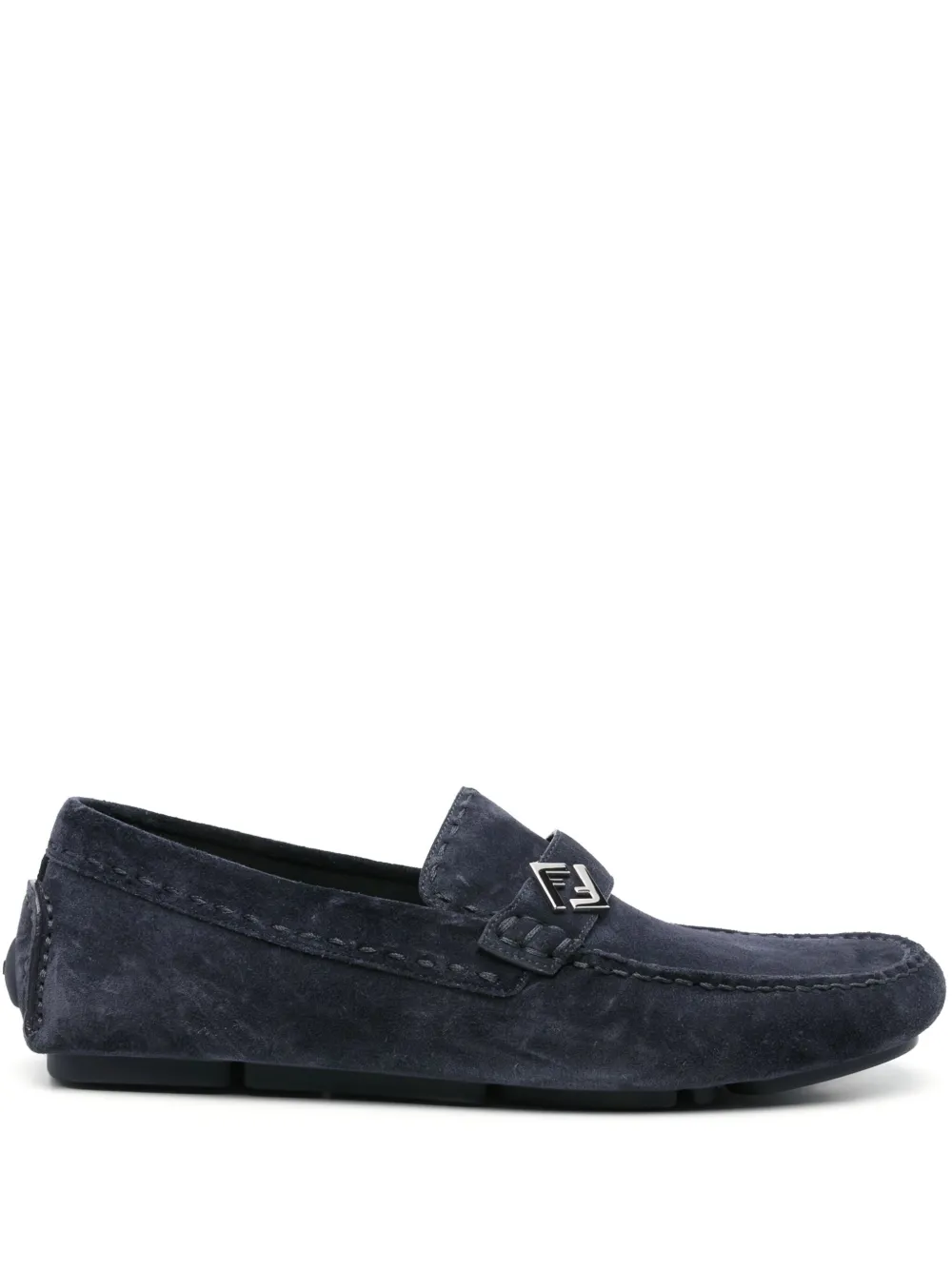 FENDI leather loafers Blue