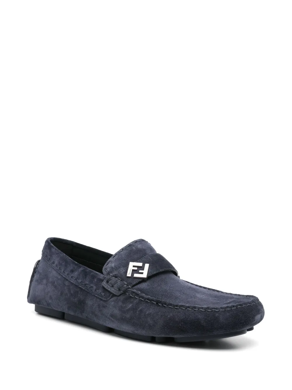 FENDI leather loafers Blue