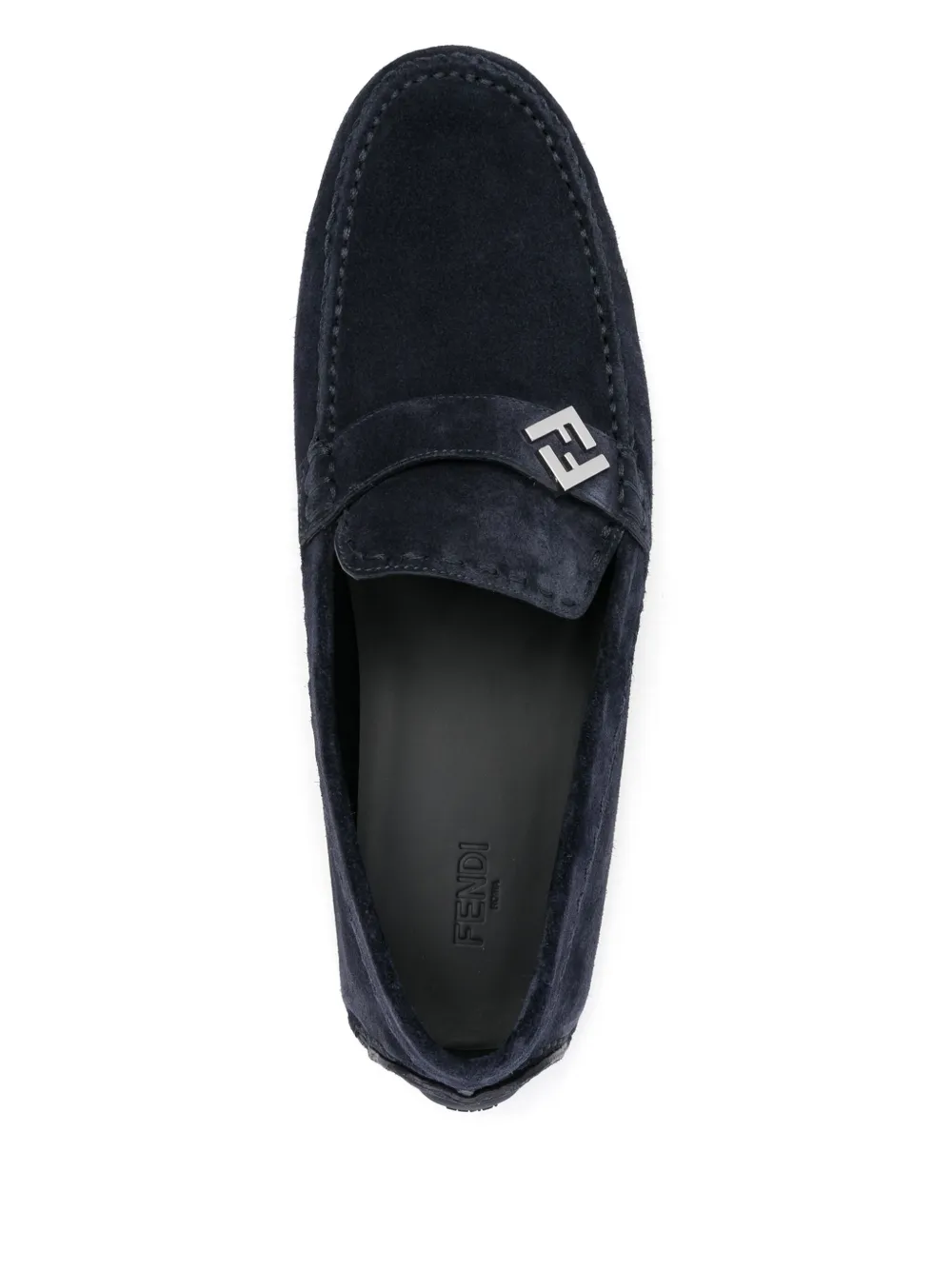 FENDI leather loafers Blue