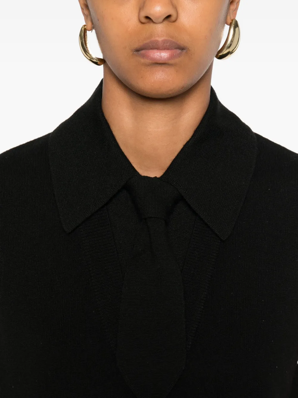 SANDRO Mouwloze top met knopen Zwart