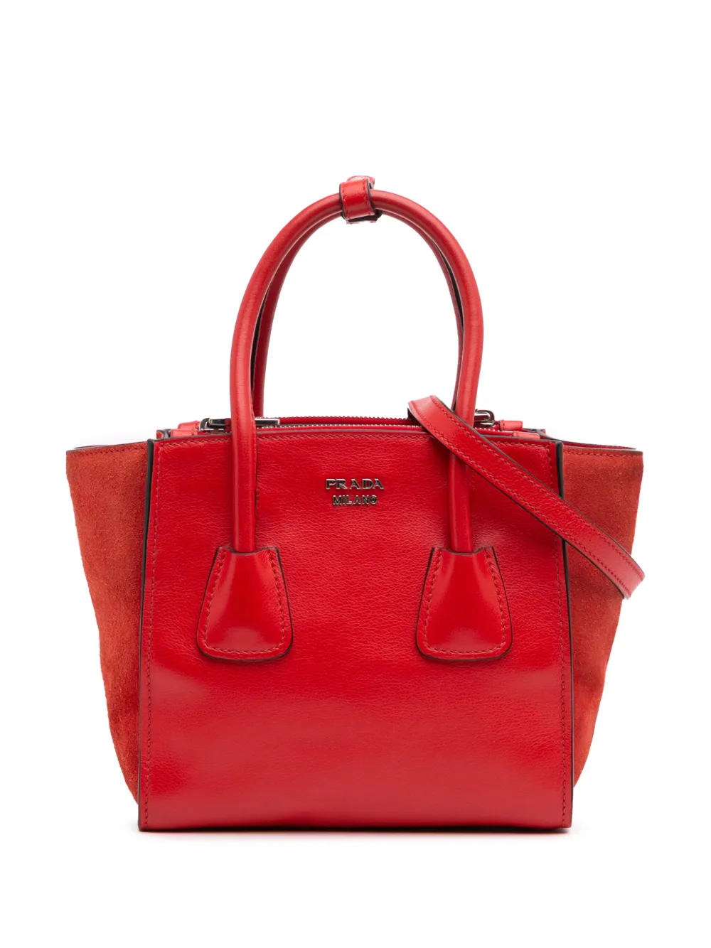 Prada Pre-Owned 2000-2024 Small Glace Calf Twin Pocket satchel | Red | Image 1