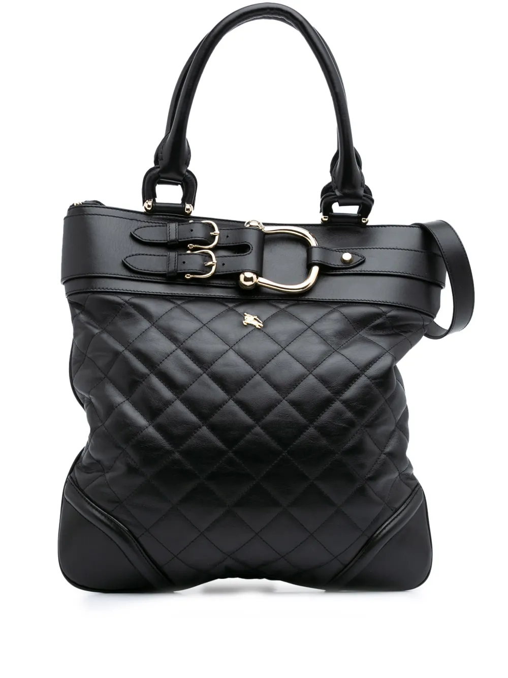 Pre-owned Burberry 2000-2017 Quilted Leather Hillgate Convertible Tote Satchel