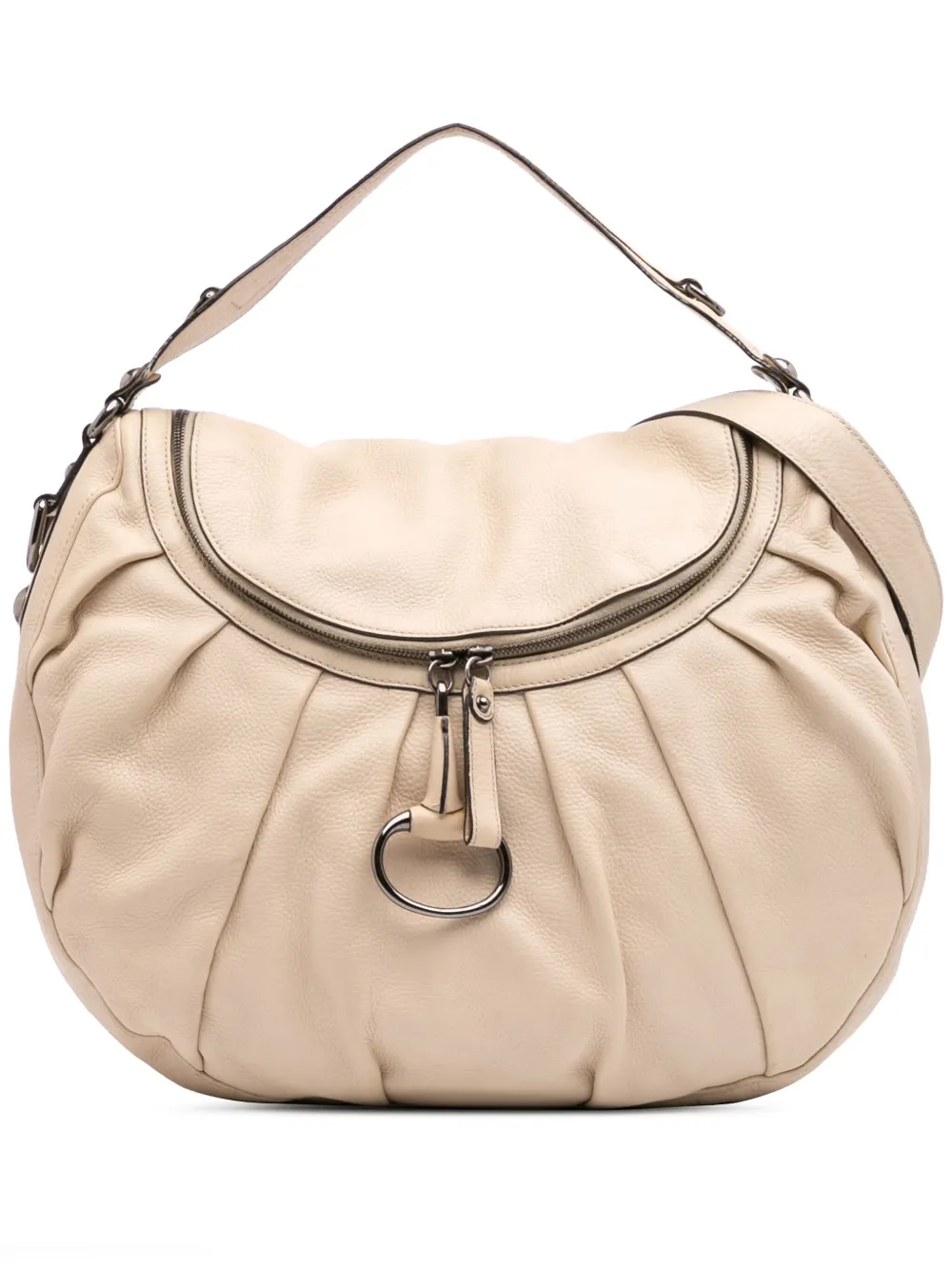 Gucci Pre-Owned 2016-2024 Medium Pebbled Calfskin Icon Bit satchel | White | Image 1