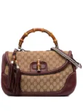 Gucci Pre-Owned 2016-2024 Large GG Canvas New Bamboo Top Handle Bag satchel - Red
