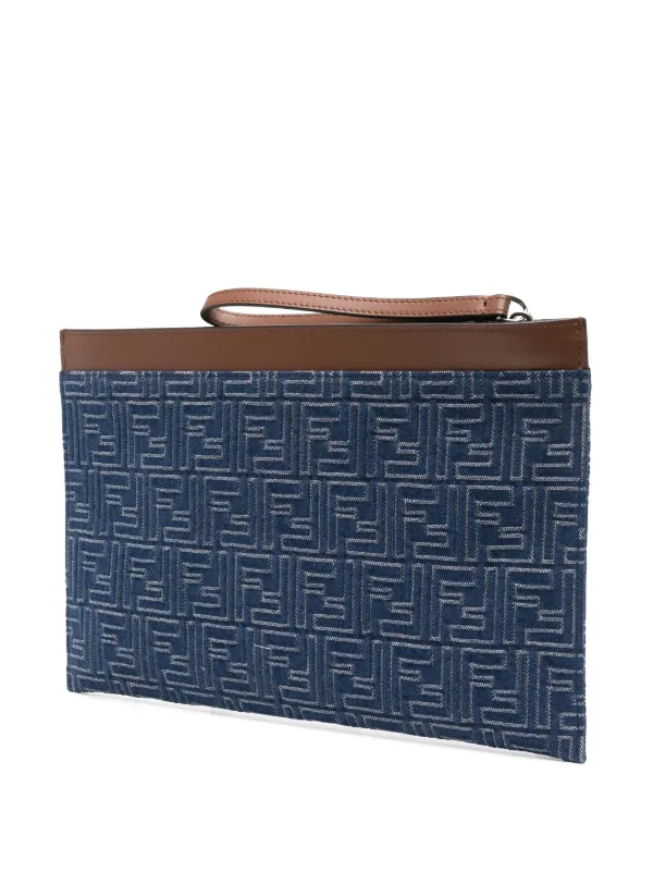 Fendi モノグラム クラッチバッグ FENDI モノグラム クラッチバッグ | ブルー | FARFETCH JP