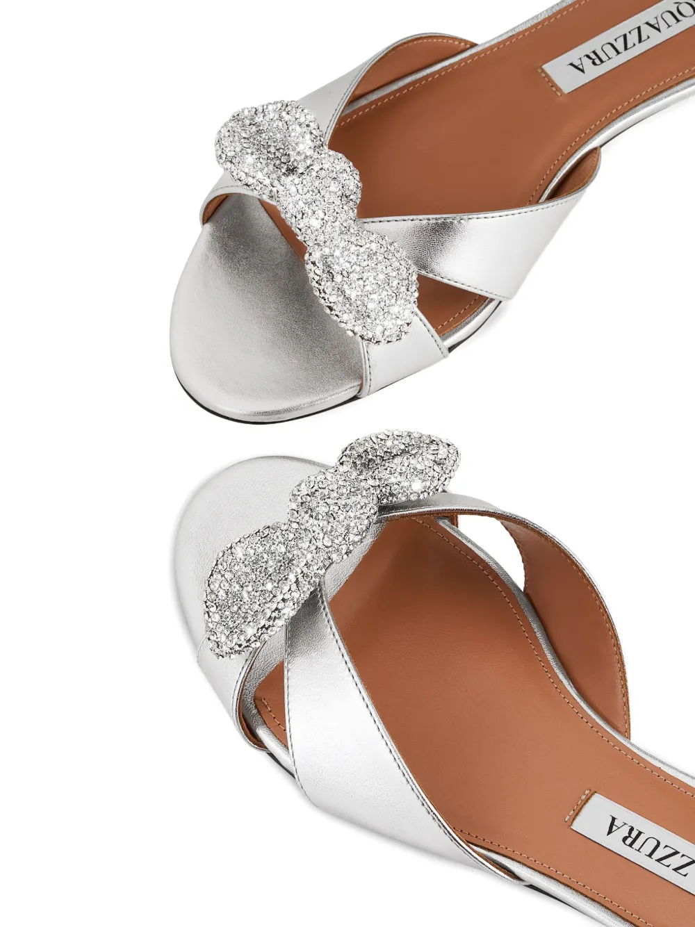 Aquazzura Very Bow Tie Crystal sandals Grey