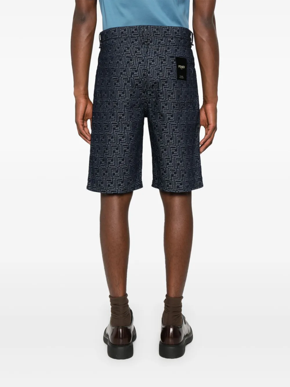 FENDI Bermuda shorts met borduurwerk Blauw