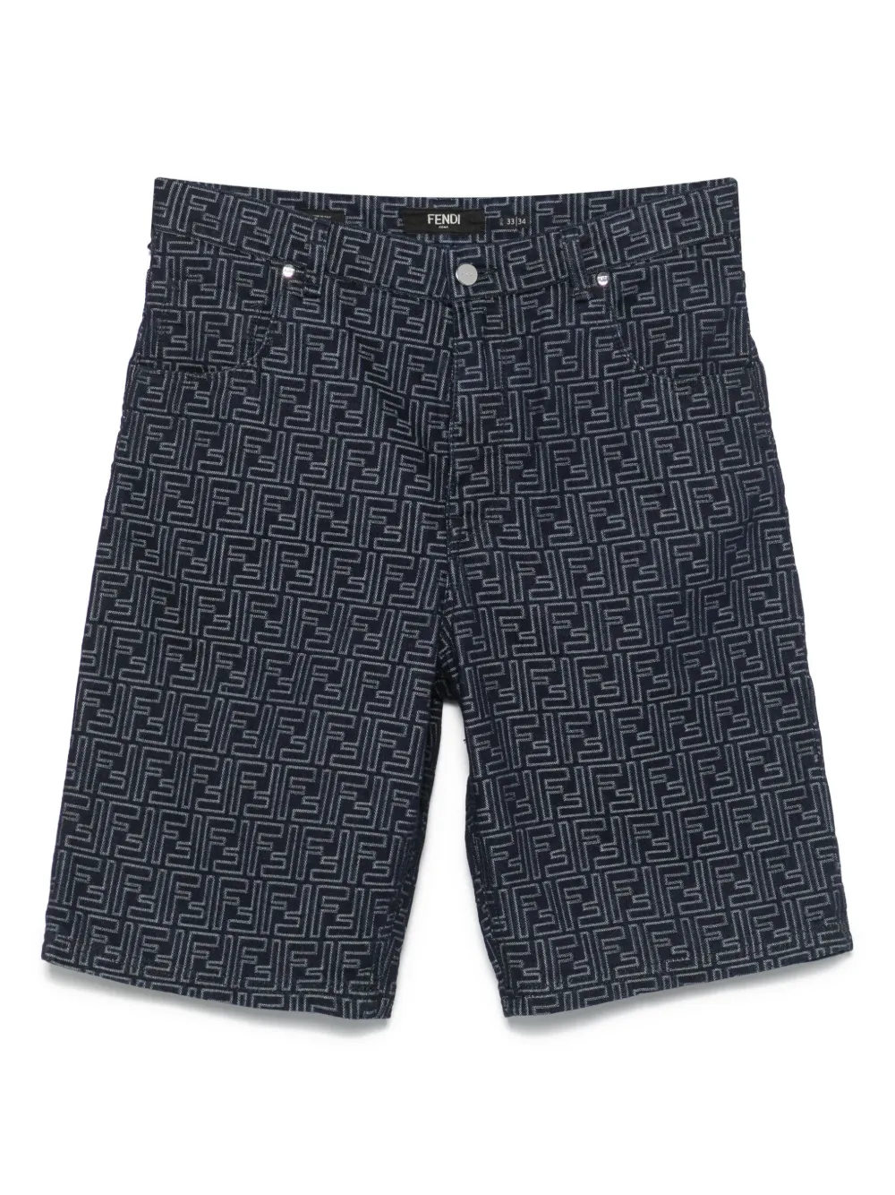 FENDI embroidered bermuda shorts - ブルー FENDI embroidered bermuda shorts - ブルー