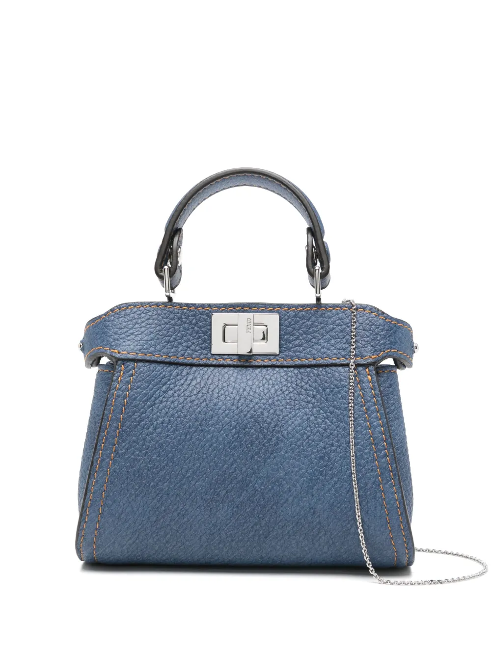 Fendi Mini Peekaboo Tote Bag In Blue
