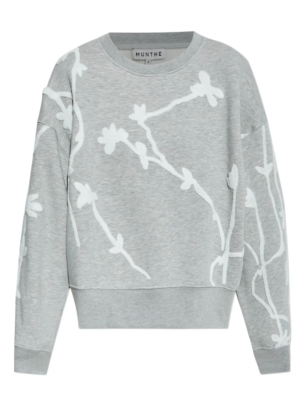 MUNTHE sudadera con aplique floral | gris | Image 1
