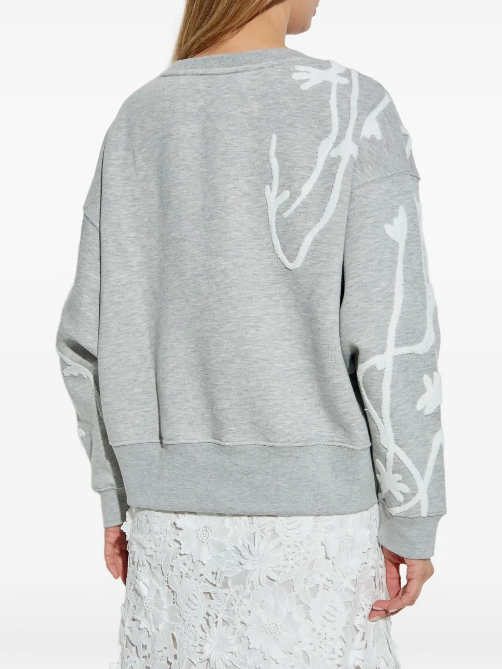MUNTHE Sweater met bloemapplicatie Grijs