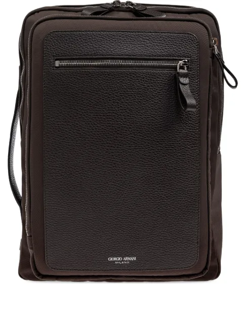 Giorgio Armani logo-motif backpack