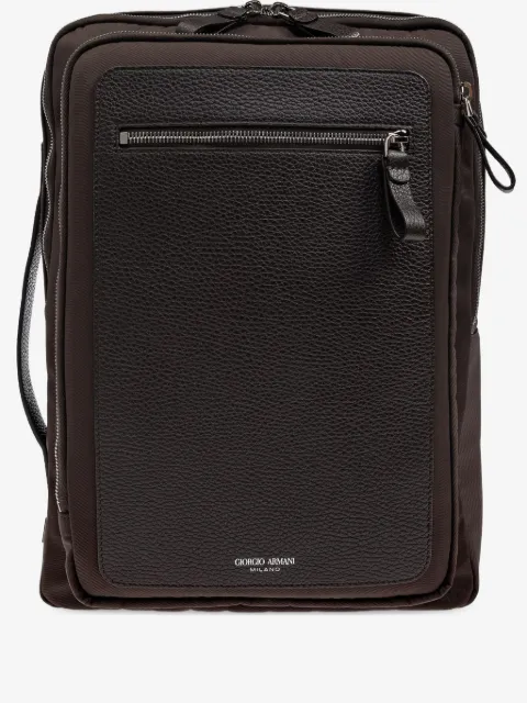 Giorgio Armani logo-motif backpack