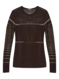 Helmut Lang layered long-sleeve top - Brown