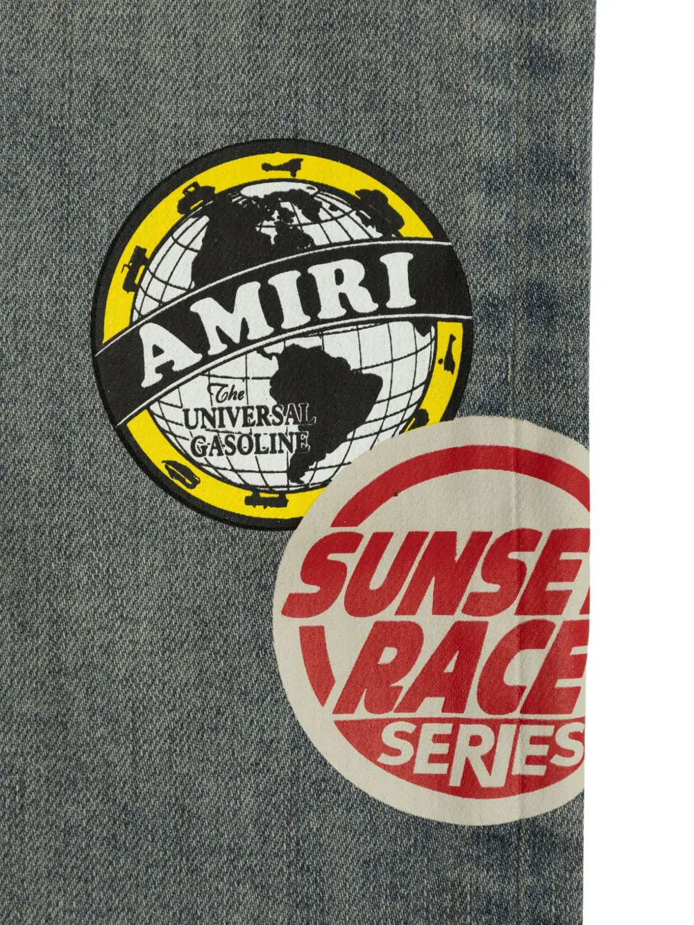 AMIRI KIDS Jeans met wijde pijpen en patch Blauw