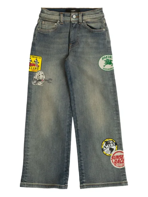 AMIRI KIDS patch-embellished wide-leg jeans