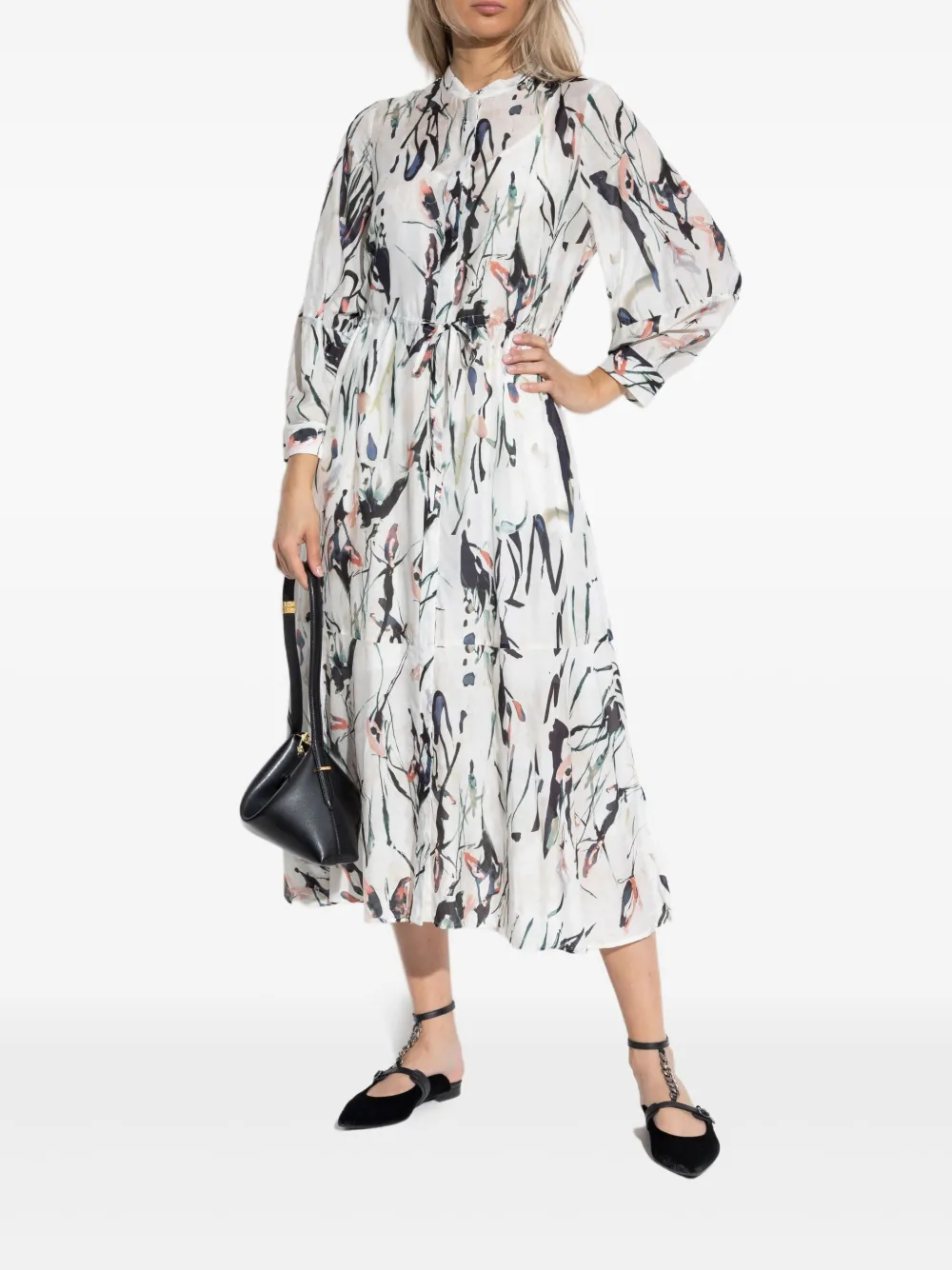 MUNTHE Jurk met bloemenprint - Wit