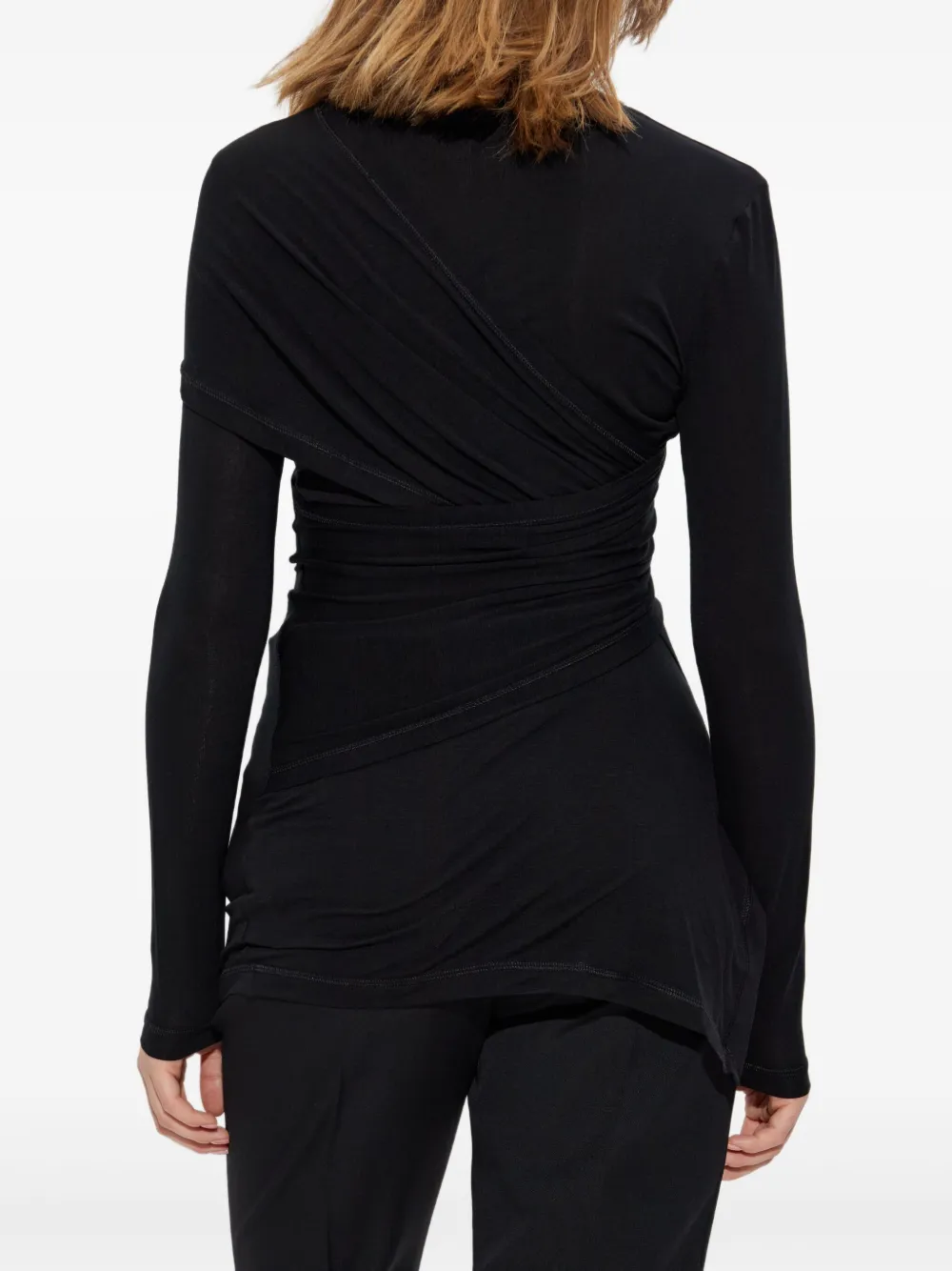Helmut Lang Asymmetrische blouse Zwart