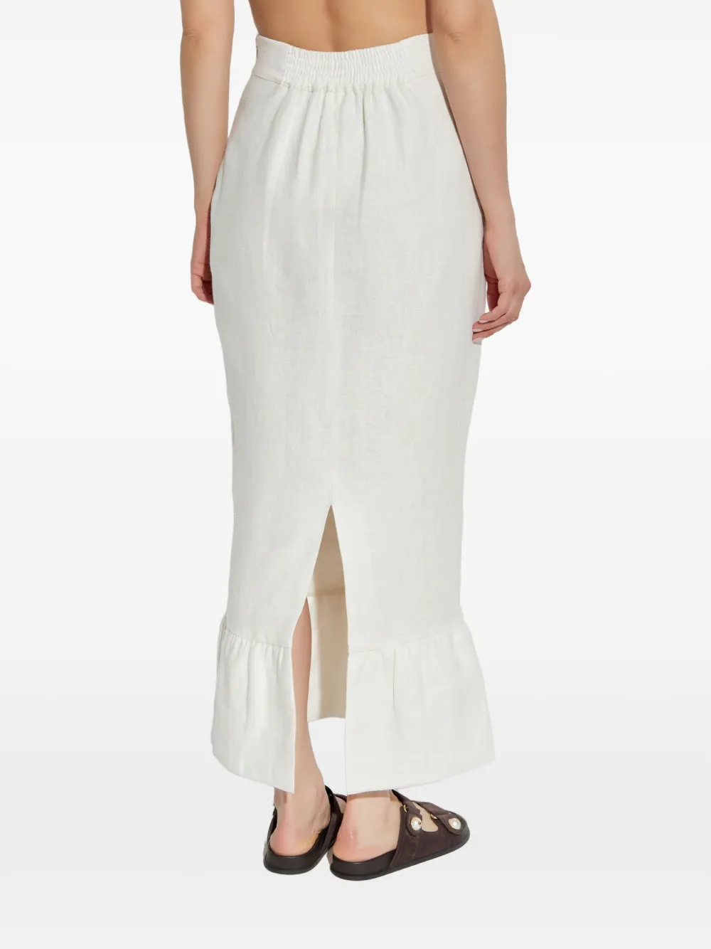 POSSE RUFFLED LINEN SKIRT