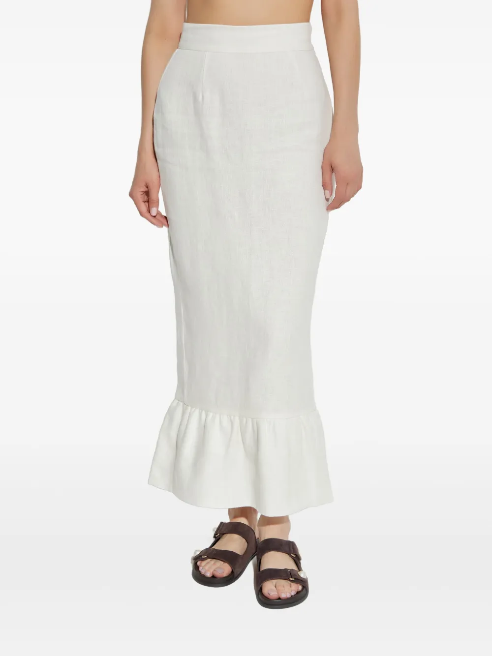 POSSE RUFFLED LINEN SKIRT