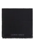 Giorgio Armani wool fringed scarf - Black
