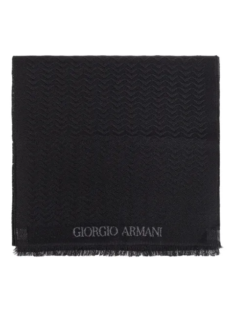 Giorgio Armani wool fringed scarf