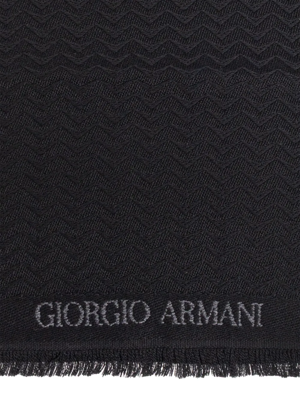 Giorgio Armani wool fringed scarf | Image 2