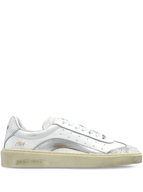 DSQUARED2 Rider metallic-leather low-top sneakers