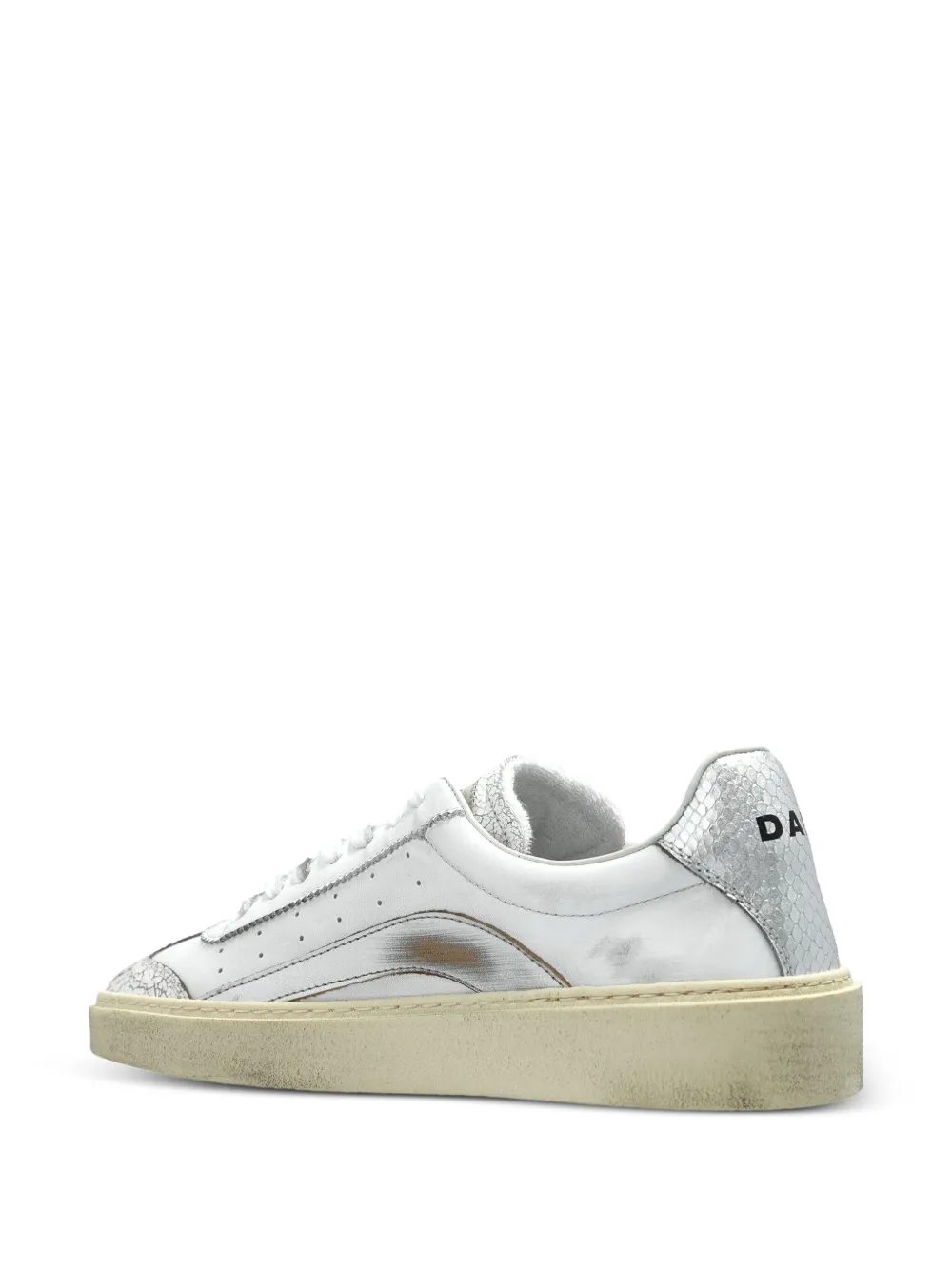 DSQUARED2 Rider metallic leren low-top sneakers - Wit