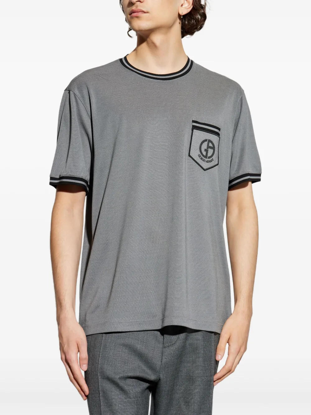 Giorgio Armani T-shirt met zak Grijs