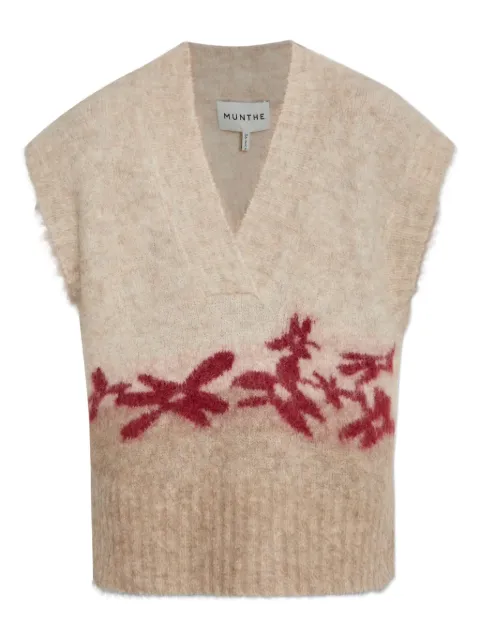 MUNTHE top sin mangas con bordado floral