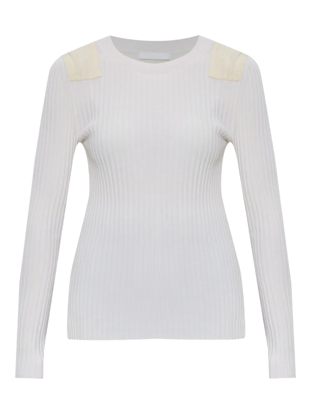 Helmut Lang ribbad långärmad topp | vit | Image 1