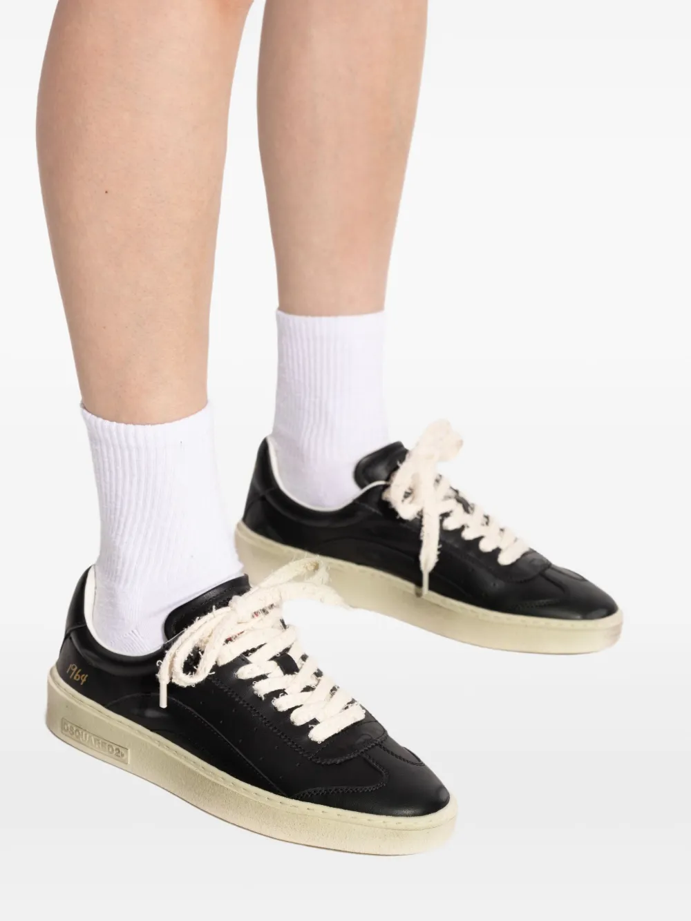 DSQUARED2 leather sneakers Black