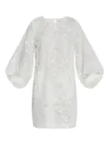 MUNTHE embroidered balloon-sleeve dress - White