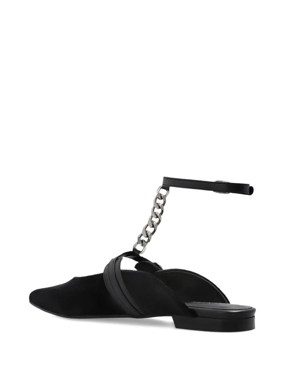 MUNTHE chain-embellished flat mules Black