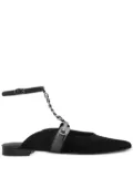 MUNTHE chain-embellished flat mules - Black