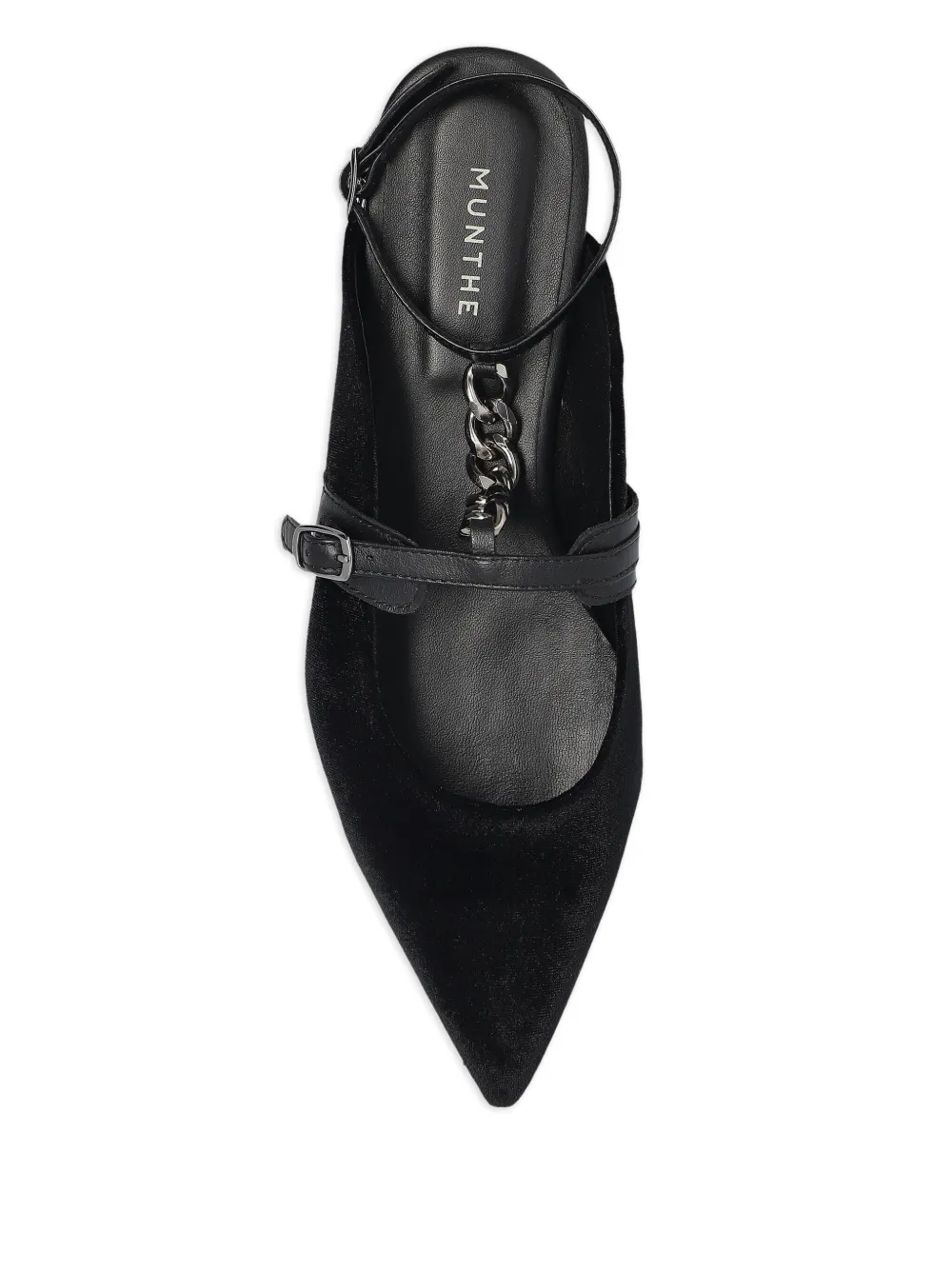 MUNTHE chain-embellished flat mules Black