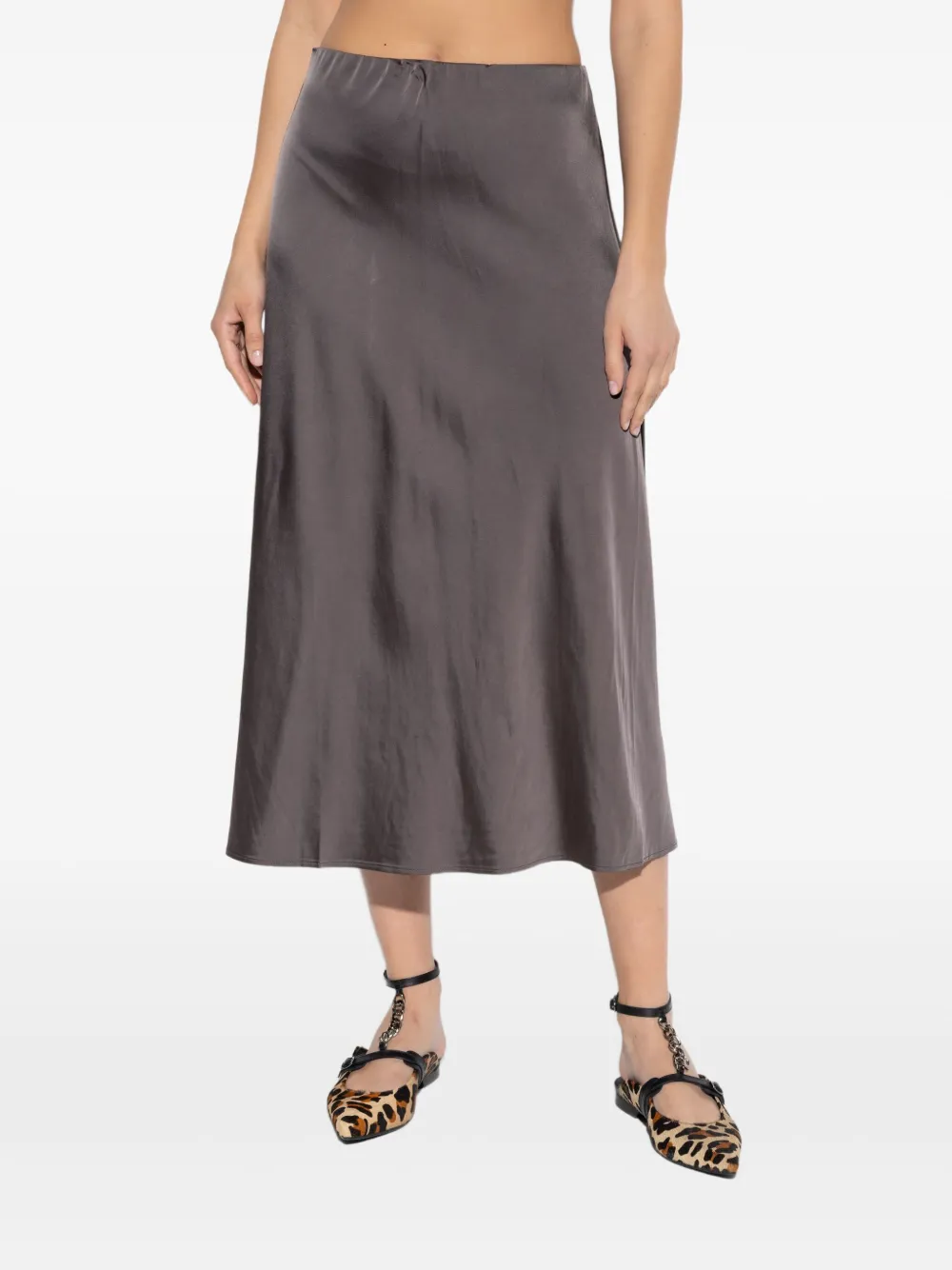 MUNTHE satin-finish midi skirt | Pleated Skirts | Image 2