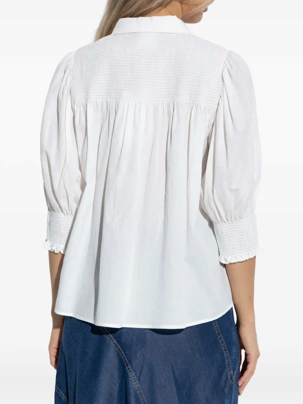 MUNTHE Shirt van biologisch katoen - Wit