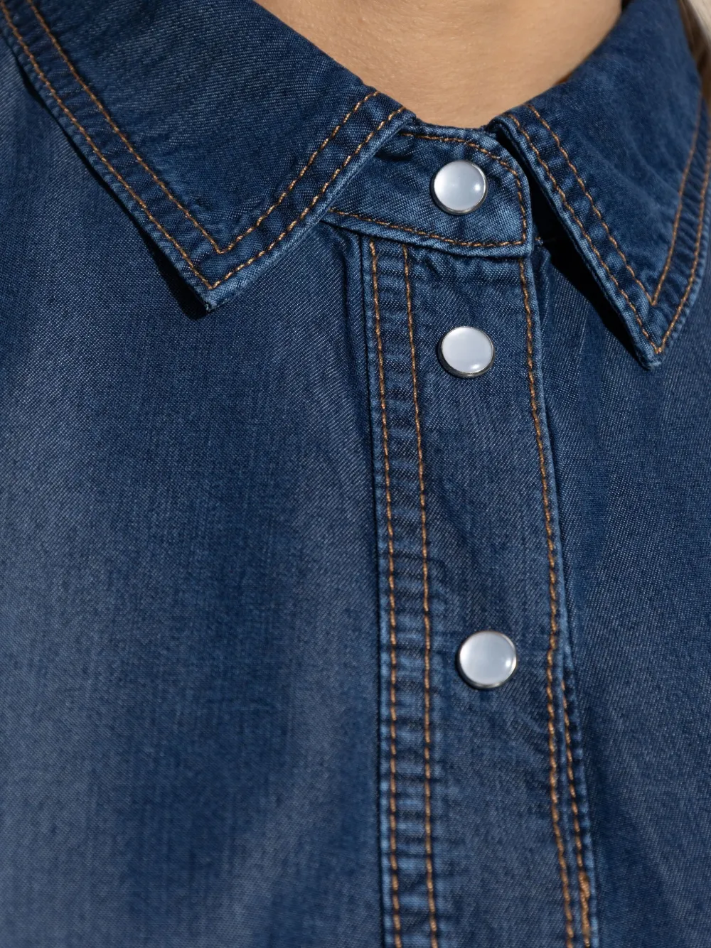 MUNTHE Denim blouse met ceintuur Blauw