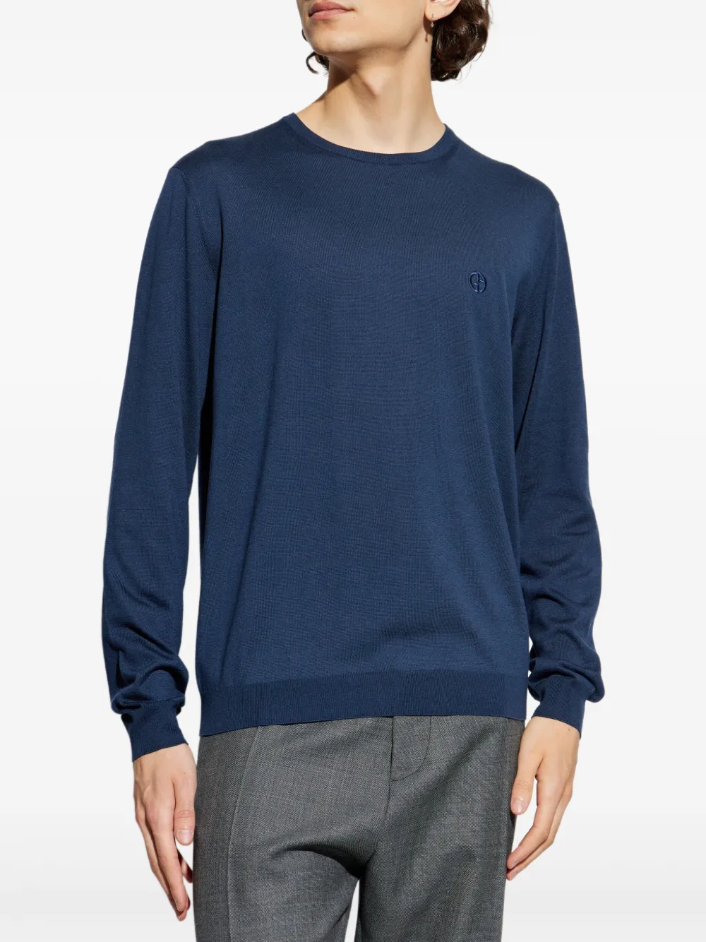 Giorgio Armani Trui met ronde hals Blauw