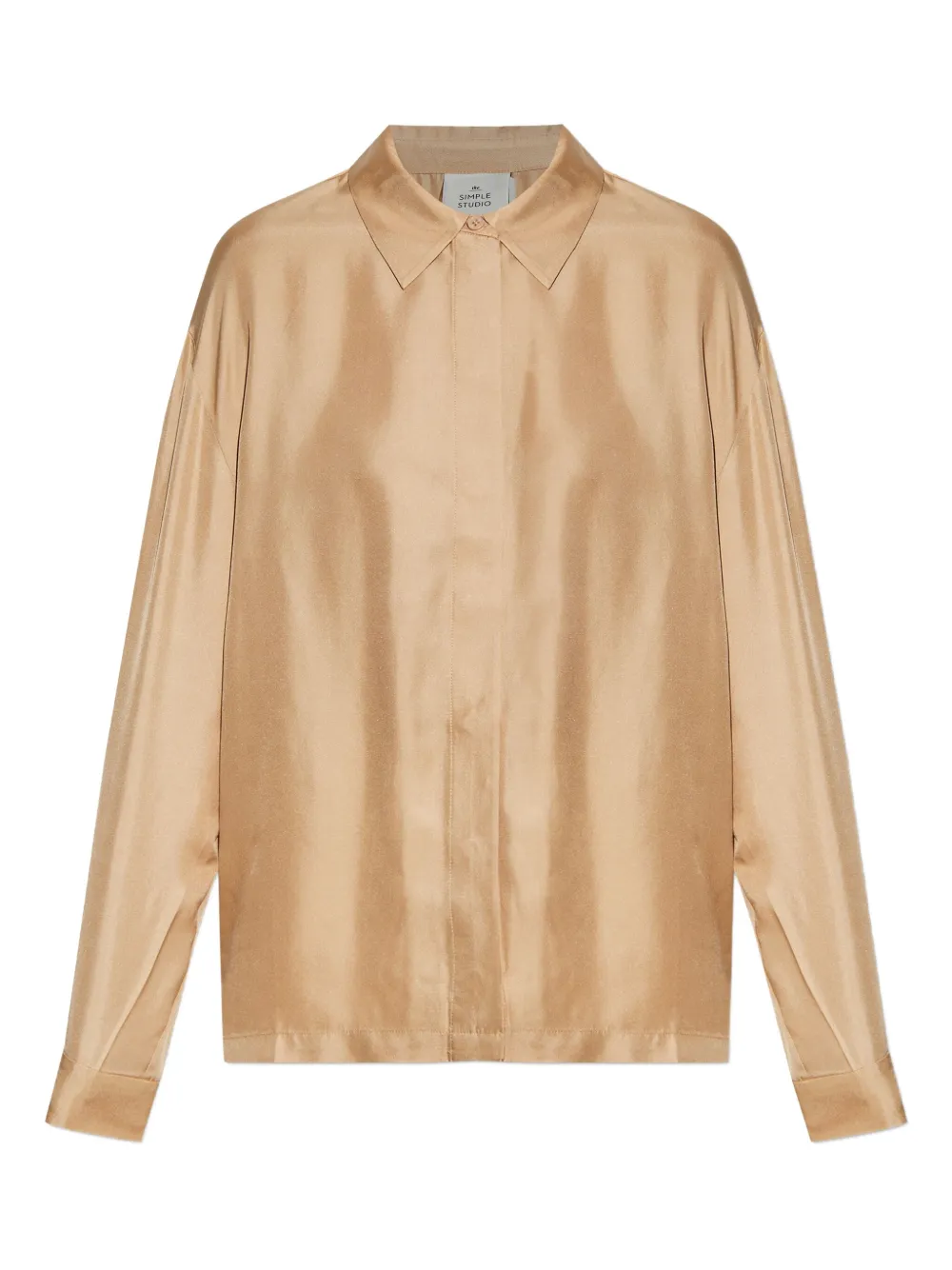 MUNTHE satin long-sleeve shirt | Neutrals | Image 1