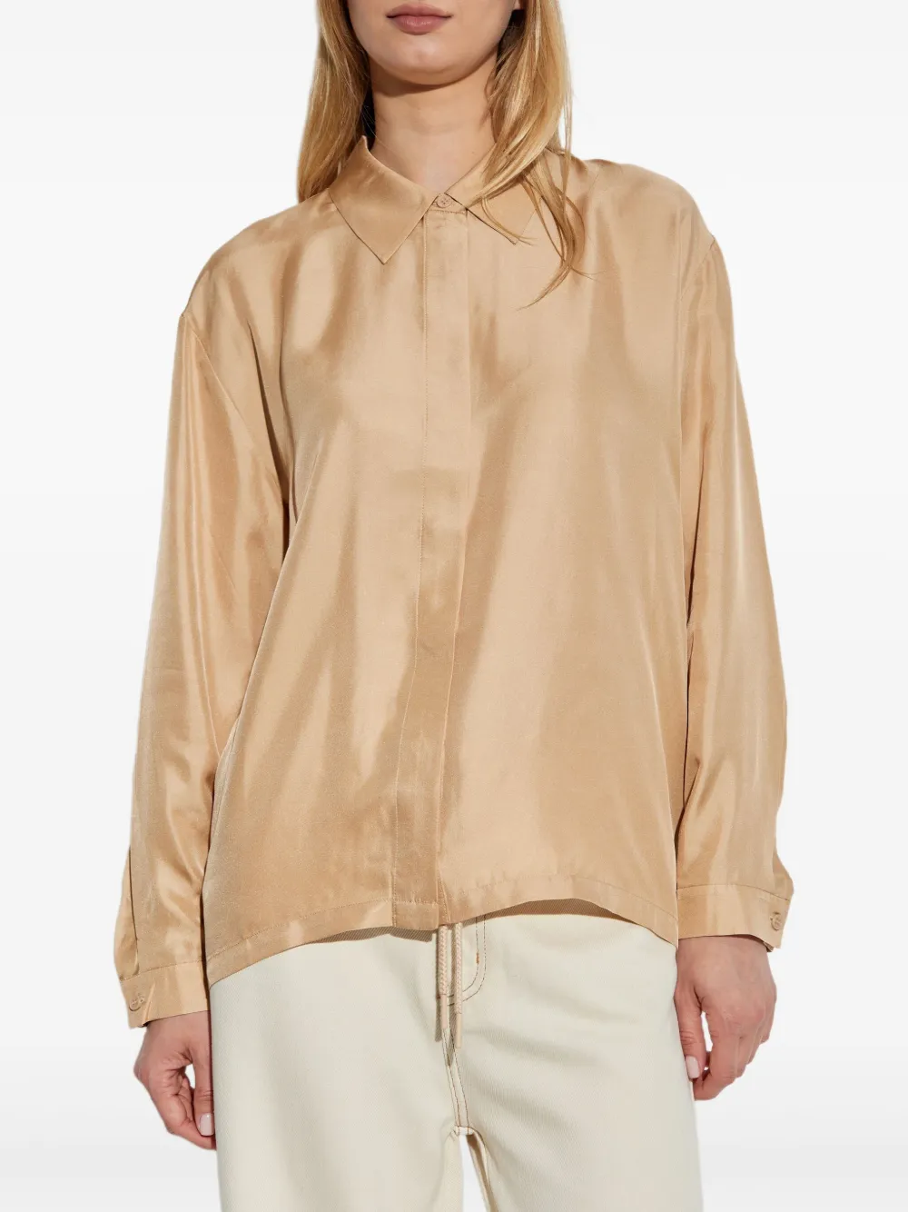 MUNTHE Satijnen blouse Beige