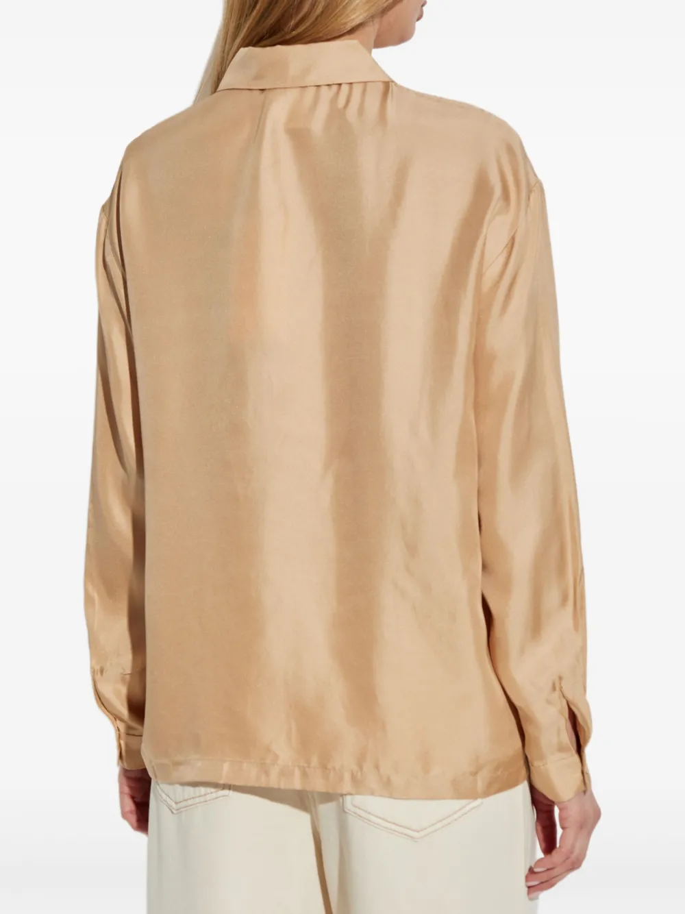 MUNTHE Satijnen blouse Beige